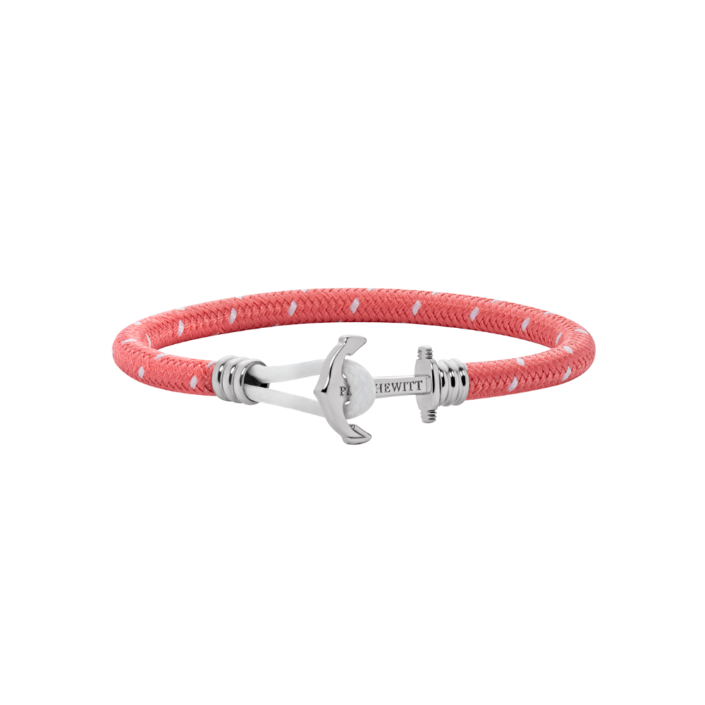 Ankerarmband Phrep Lite Silber Nylon Coral Weiß