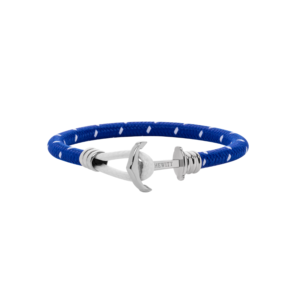 Ankerarmband Phrep Lite Silber Nylon Hellblau Weiß