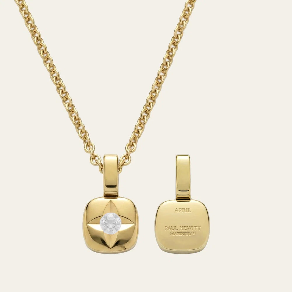 Birthstone April Halskette Gold