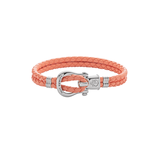 Armband Phinity Silber Leder Apricot
