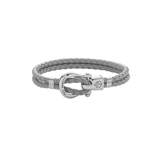 Armband Phinity Silber Leder Grau
