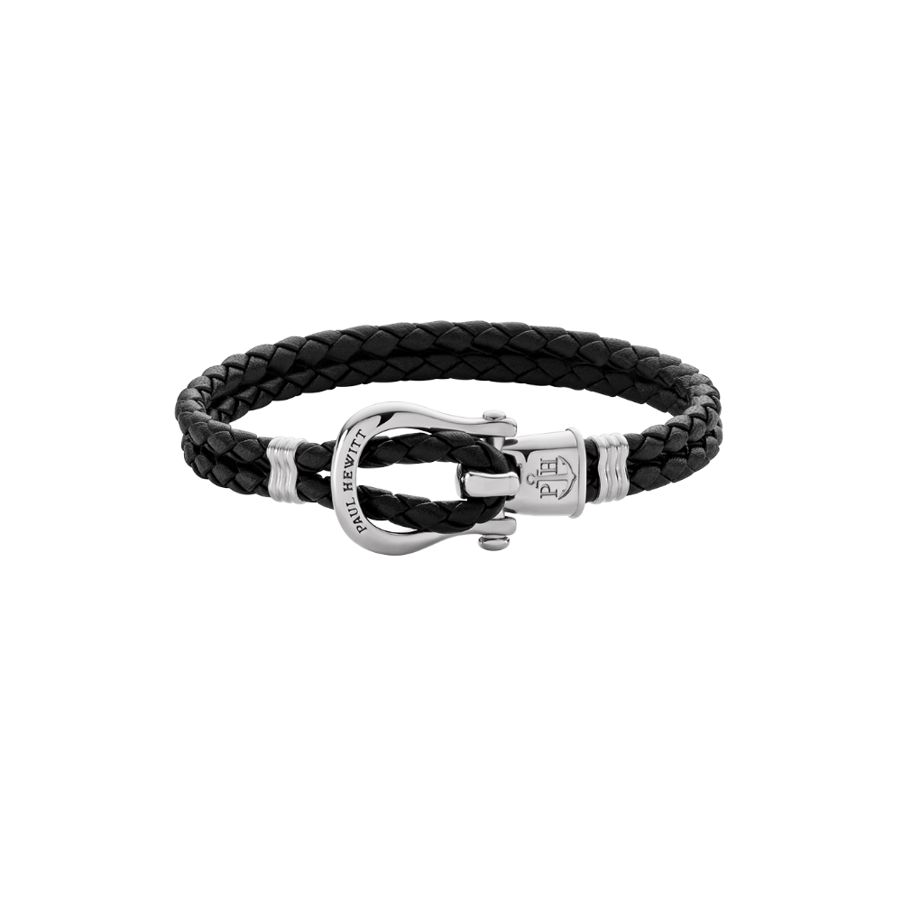 Armband Phinity Silber Leder Schwarz