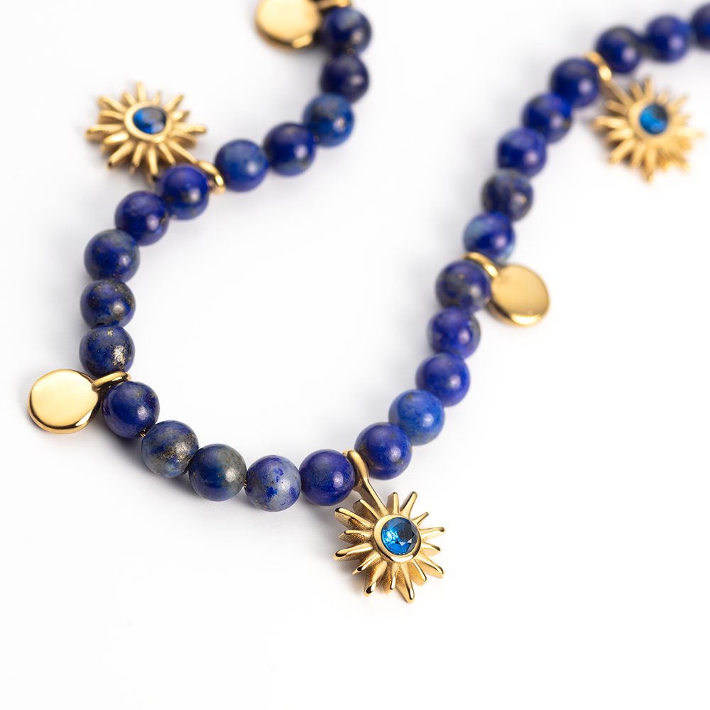 Aurora Azure Armkette Gold