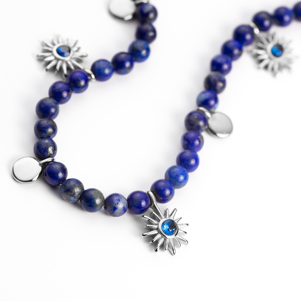 Aurora Azure Armkette Silber