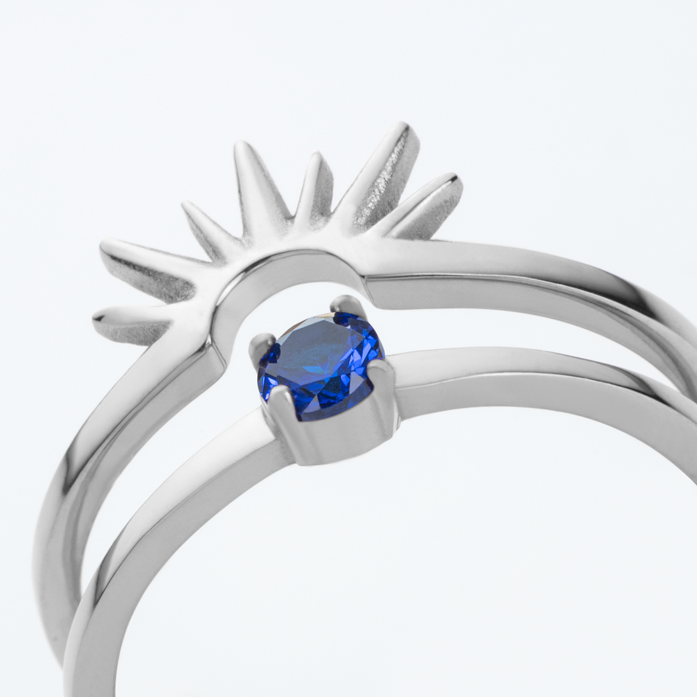 Aurora Solar Duet Ring Silber