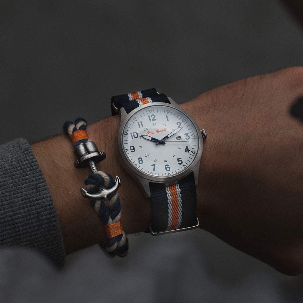 Captain's Field Watch Blue White Orange