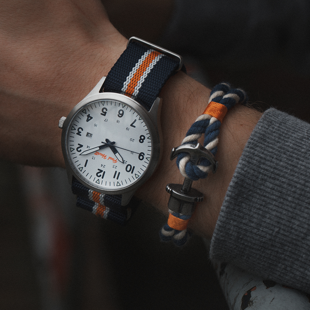 Captain's Field Watch Blue White Orange