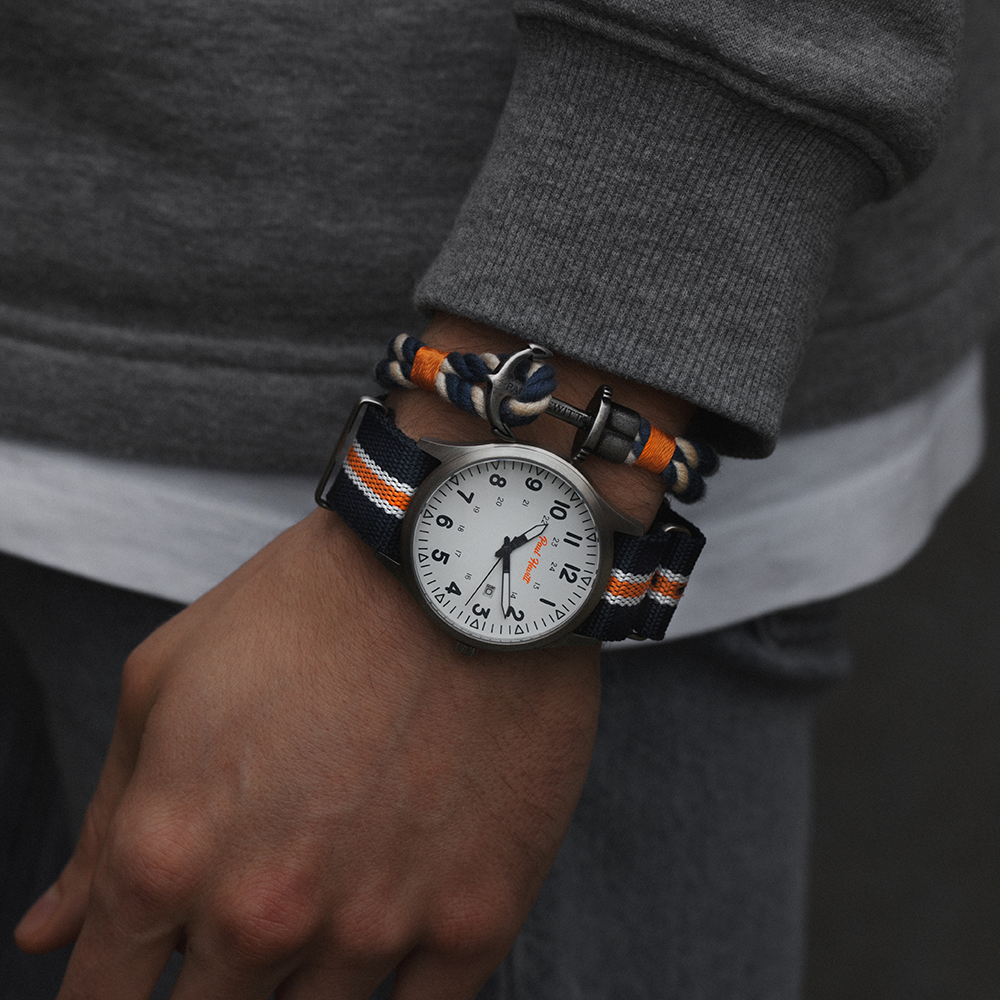 Captain's Field Watch Blau Weiß Orange