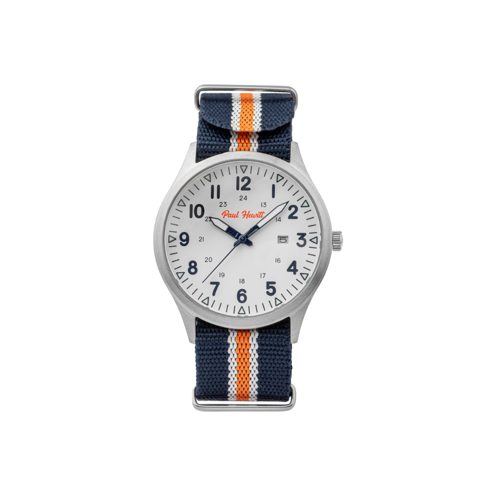 Captain's Field Watch Blau Weiß Orange