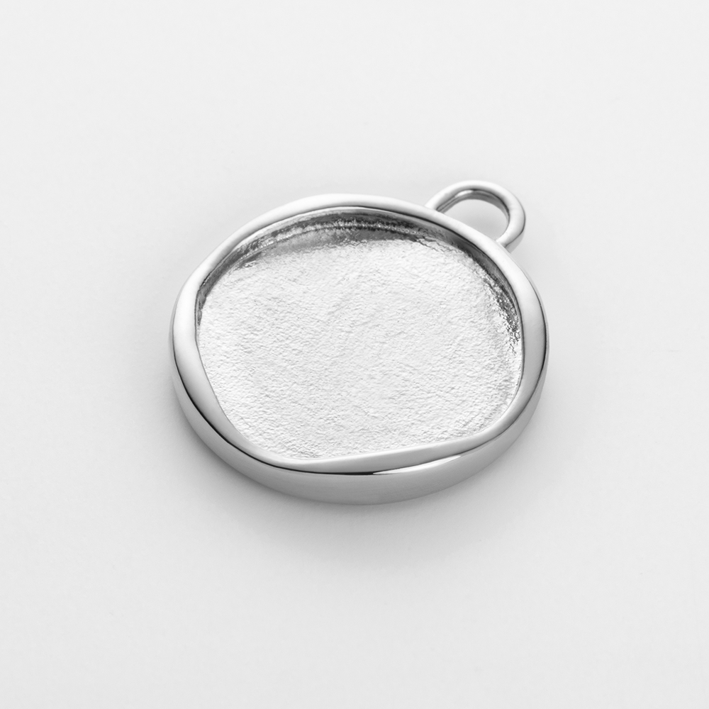 Set Engravable Coin Charm und Armkette Silber