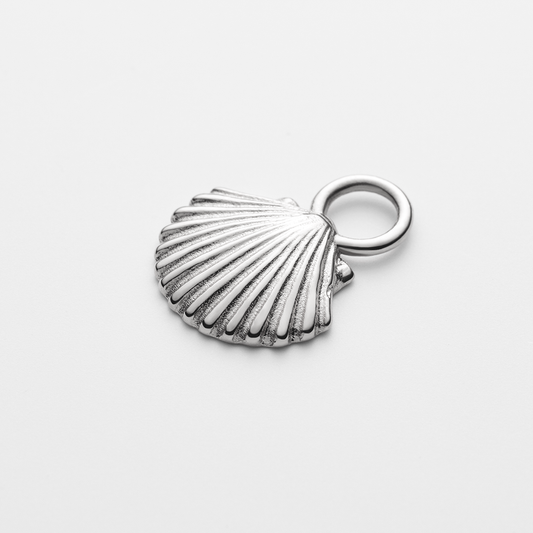 Set Scallop Shell Charm and Necklace Silver