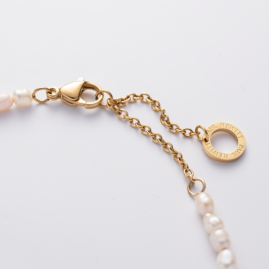 Set Solid Pearl Charm und Armkette Gold