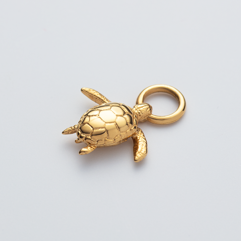 Set Turtle Charm und Halskette Gold
