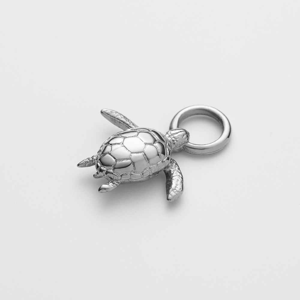 Set Turtle Charm und Halskette Silber