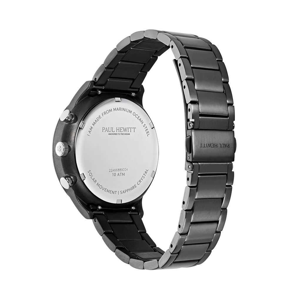 Chrono Uhr Gun Metal Weiß