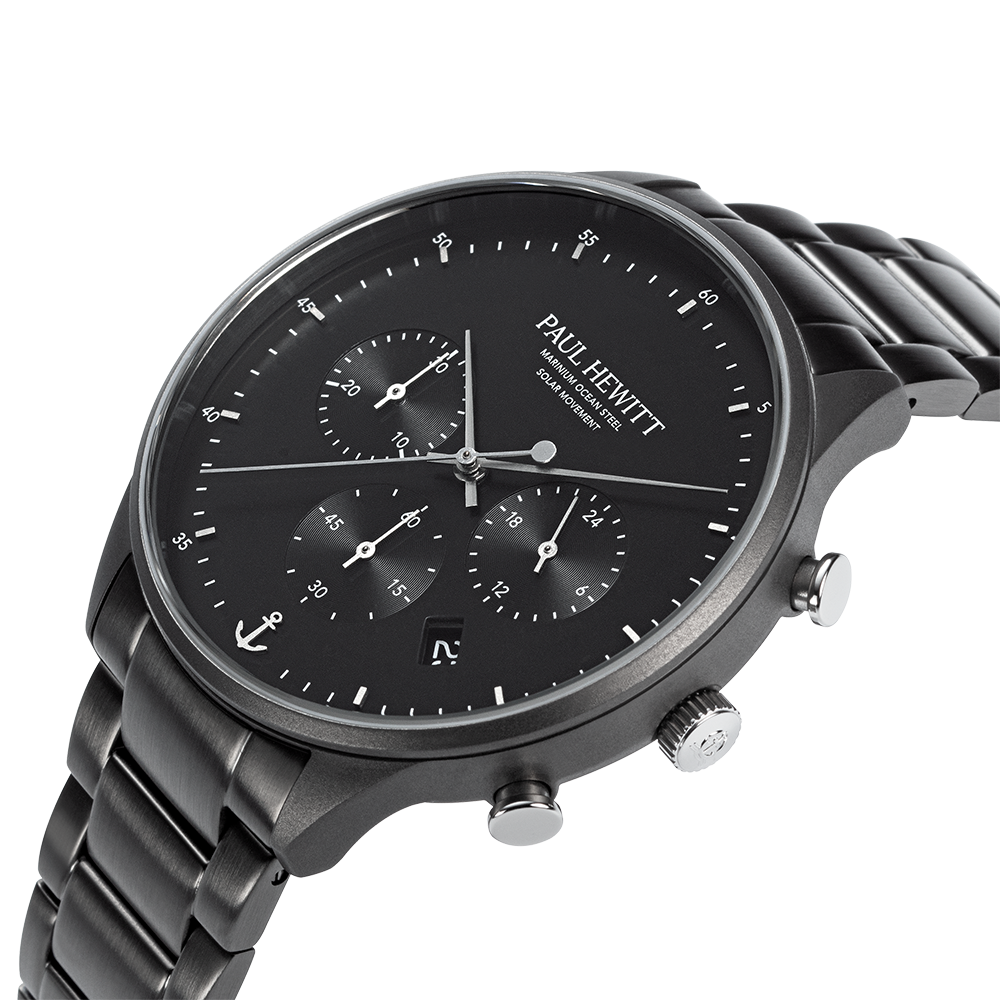 Chrono Uhr Gun Metal Schwarz
