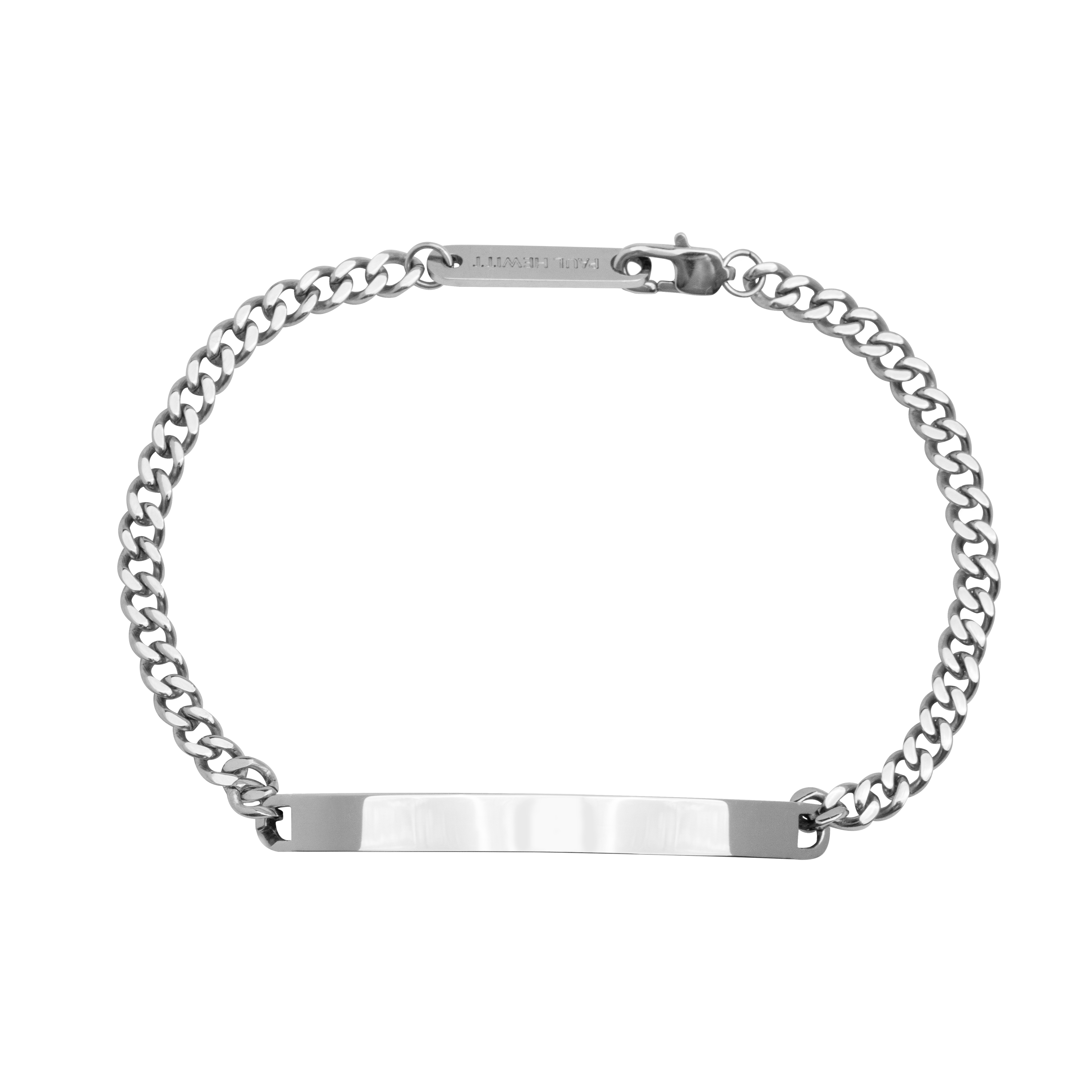 Men's Engravable ID Armkette Silber