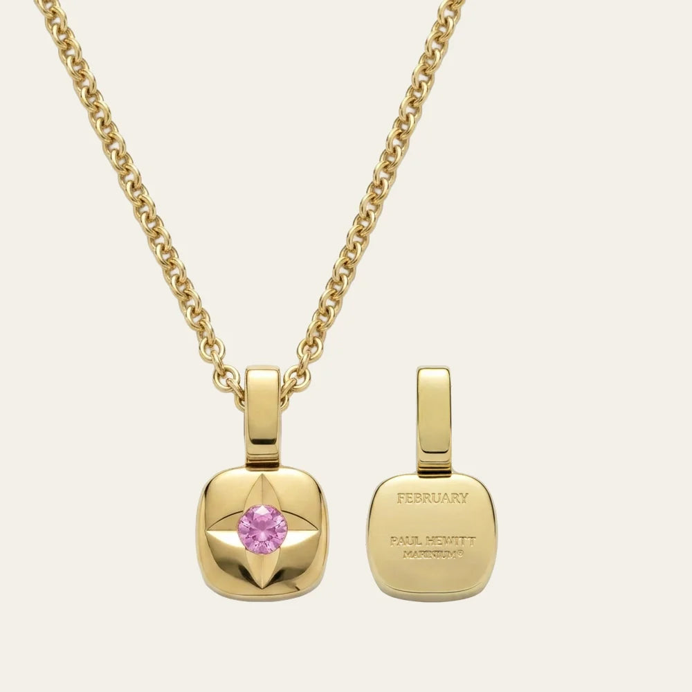Birthstone February Halskette Gold