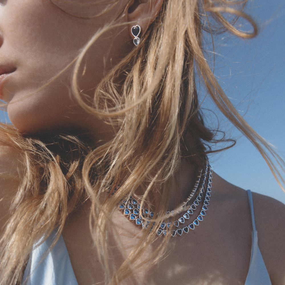 Heart of the Sea Rainbow Halskette Silber