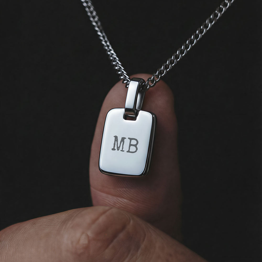 Set Plate Pendant and Essential Necklace Silver