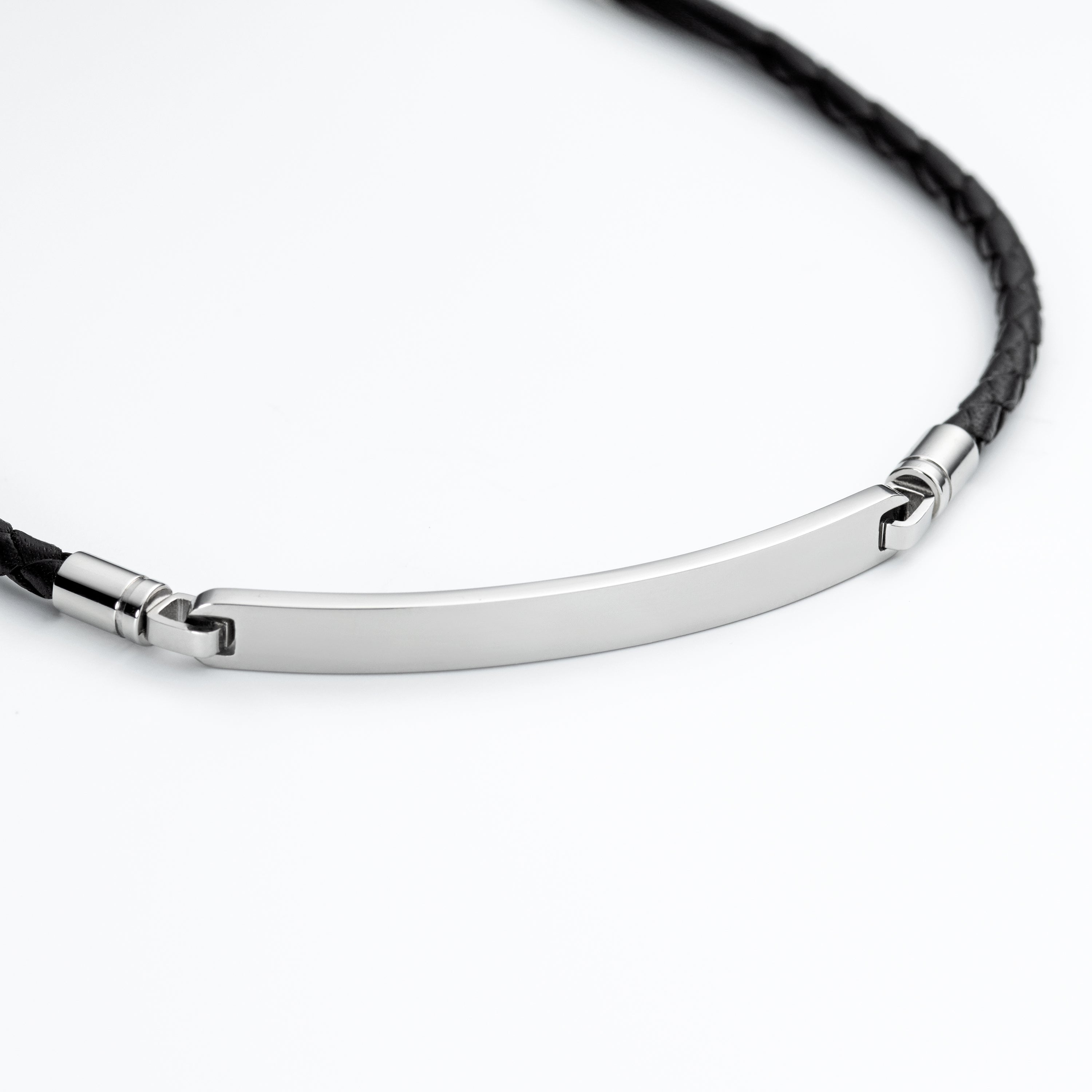 ID Bracelet Cuir Argent
