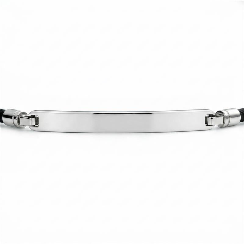 ID Bracelet Cuir Argent