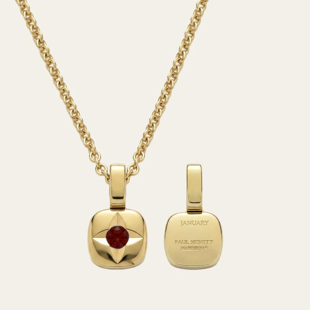 Birthstone January Halskette Gold