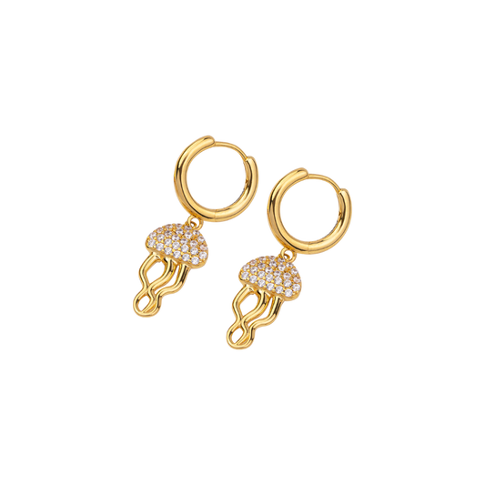 Jellyfish Hoops gold vermeil