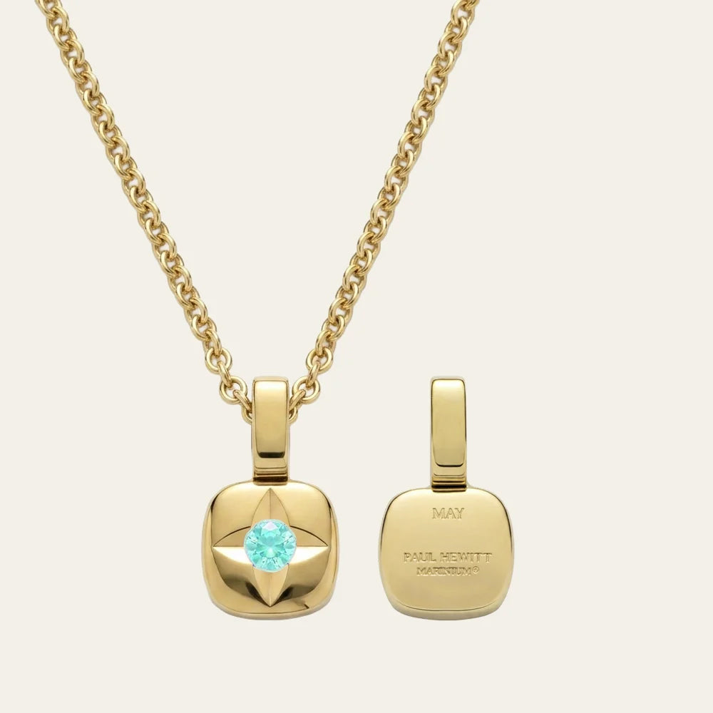 Birthstone May Halskette Gold