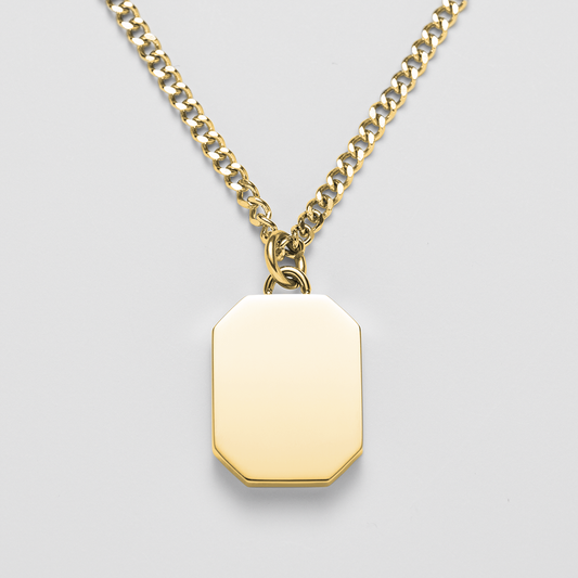 Men's Octagonal Necklace Windrose Gold