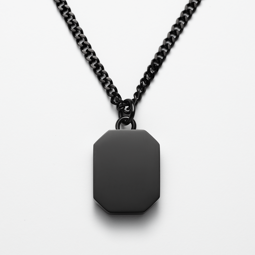 Men's Octagonal Halskette Anchor Schwarz