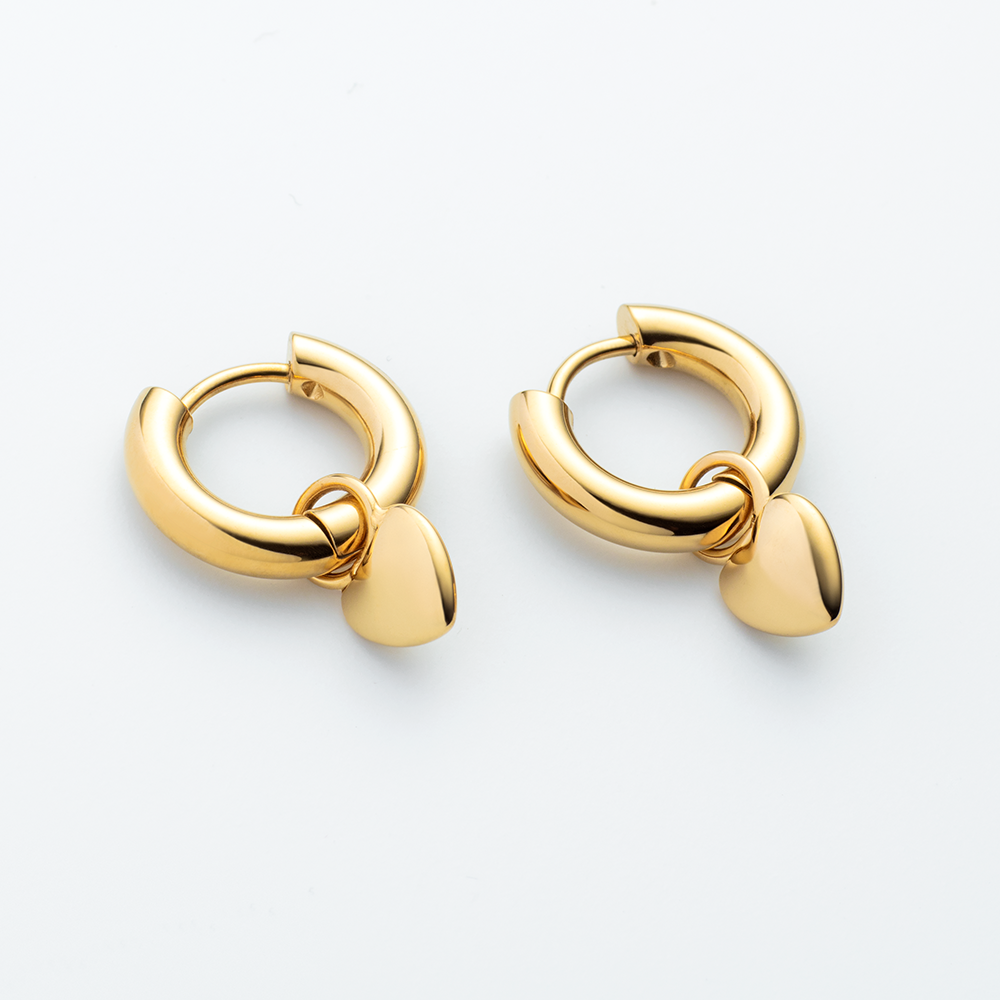 Ocean Heart Ohrring Gold