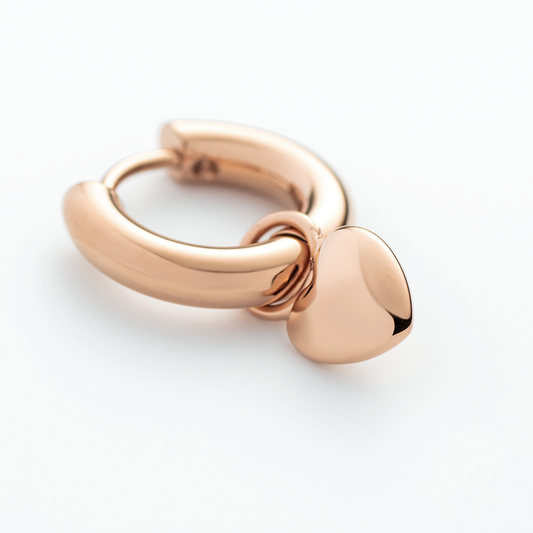 Boucle d'oreille Coeur Océan Or Rose
