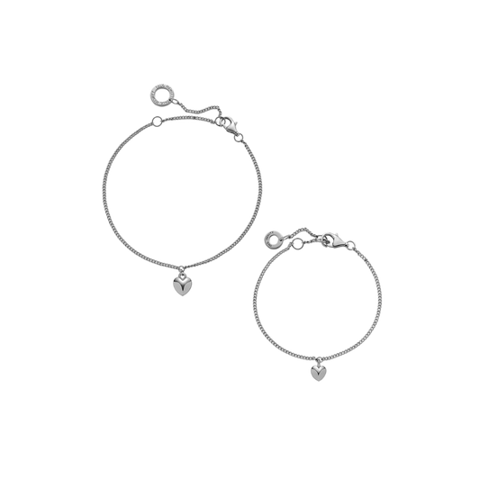 Ocean Heart Mama & Mini Set Silber