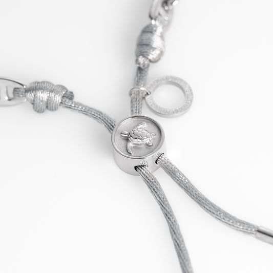 Turtle Anchor Chain Bracelet Argent Gris