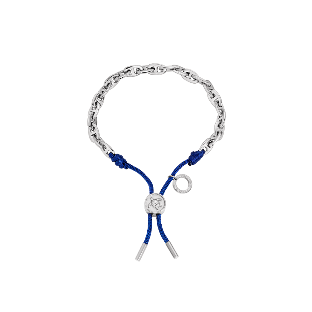 Turtle Anchor Chain Armband Silber Navy