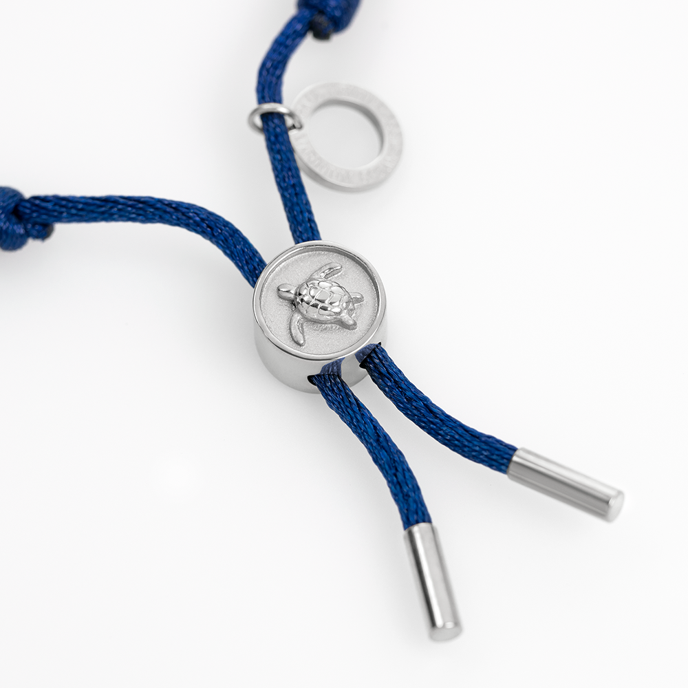 Turtle Anchor Chain Armband Silber Navy
