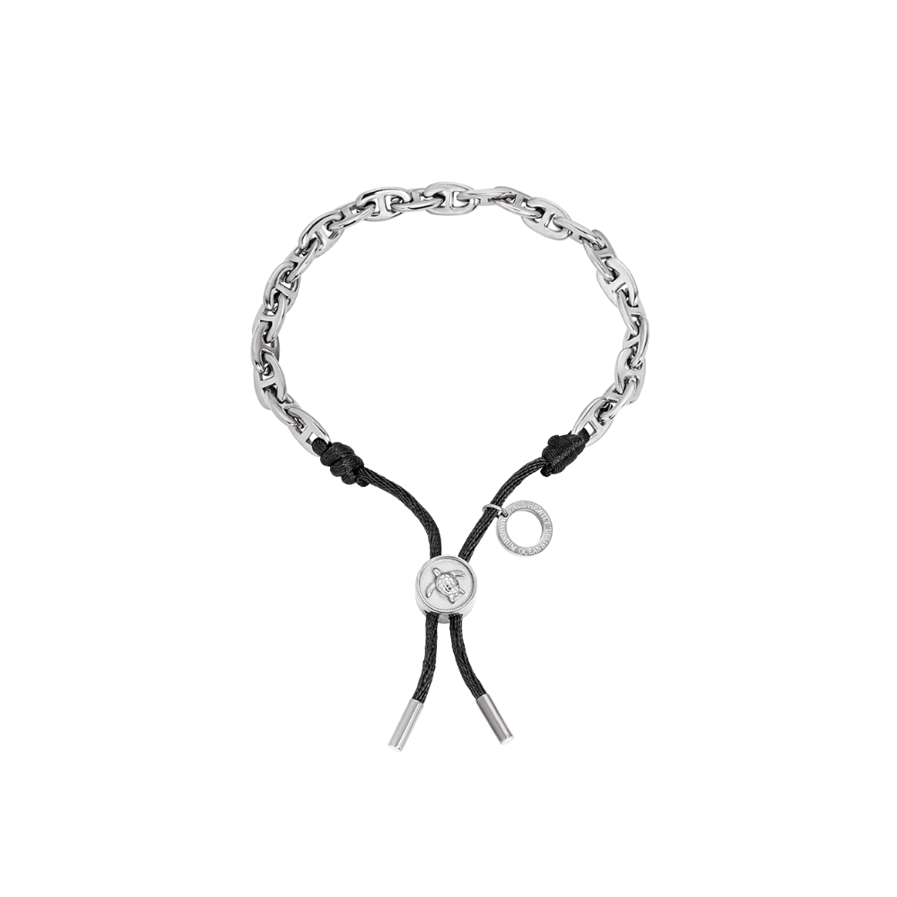 Turtle Anchor Chain Armband Silber Schwarz