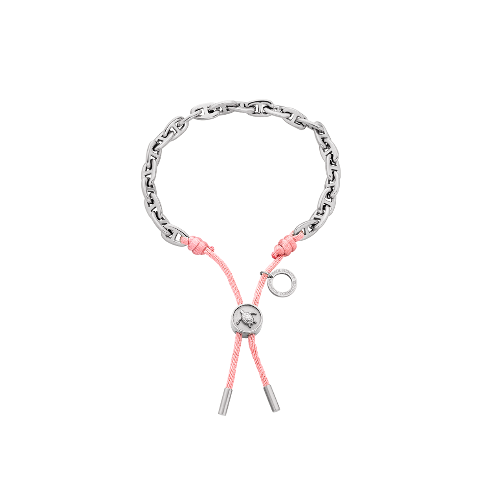 Turtle Anchor Chain Armband Silber Rosa