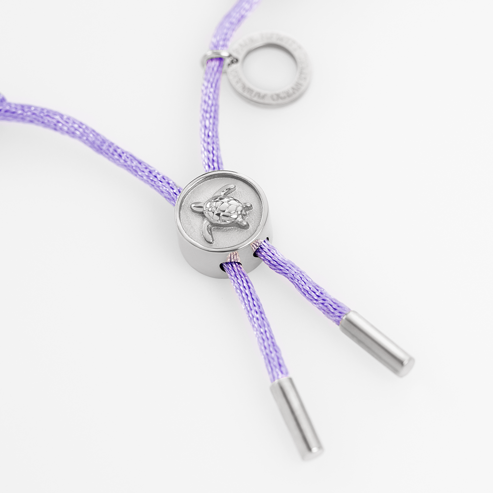Turtle Anchor Chain Armband Silber Lila