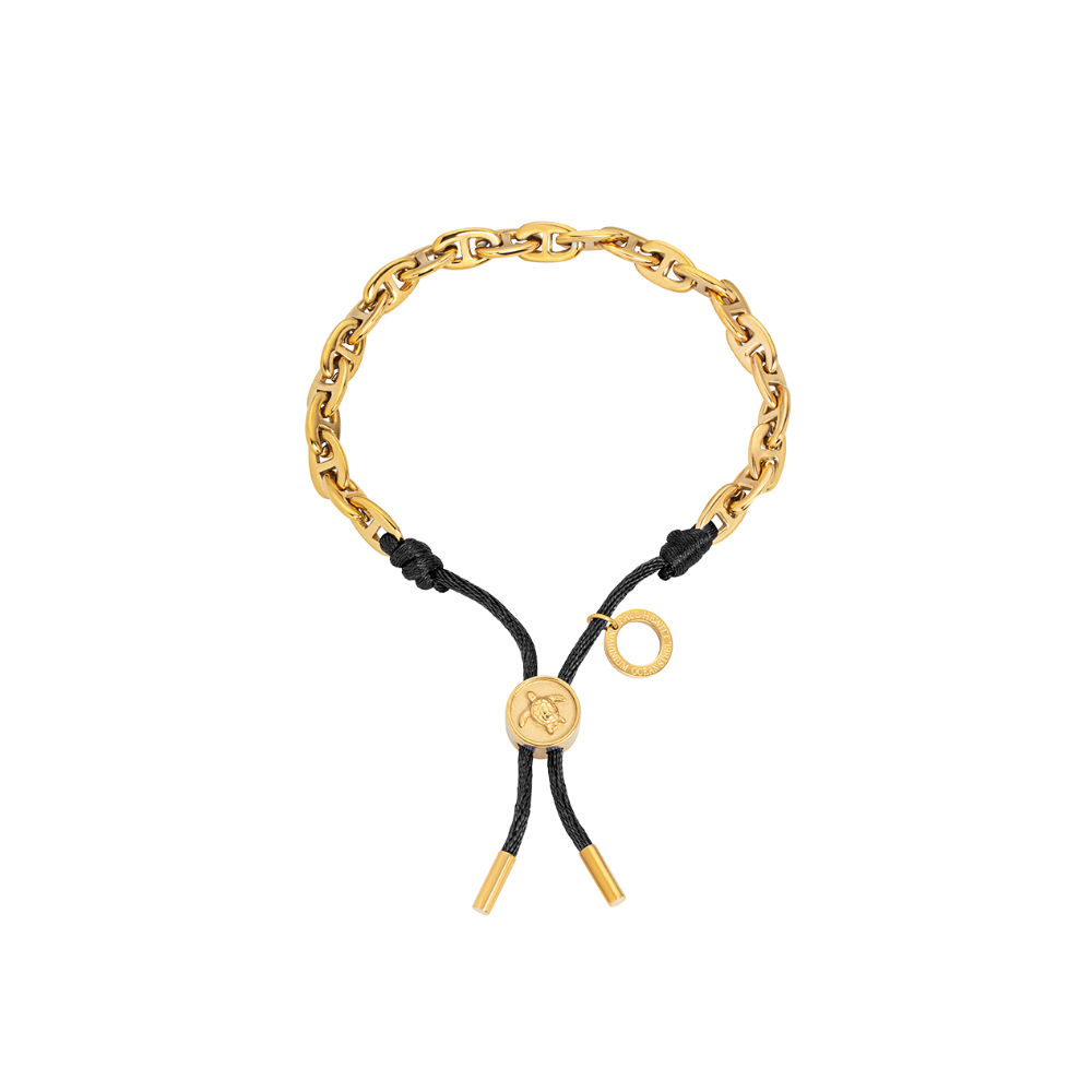 Turtle Anchor Chain Armband Gold Schwarz