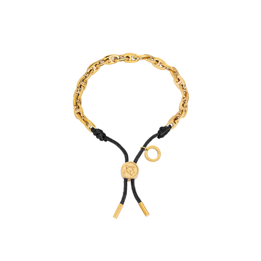 Turtle Anchor Chain Armband Gold Schwarz