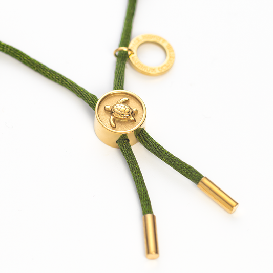 Turtle Anchor Chain Bracelet Or Seaweed Dark Green