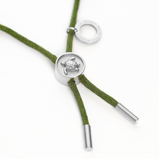 Turtle Anchor Chain Bracelet Argent Seaweed Dark Green