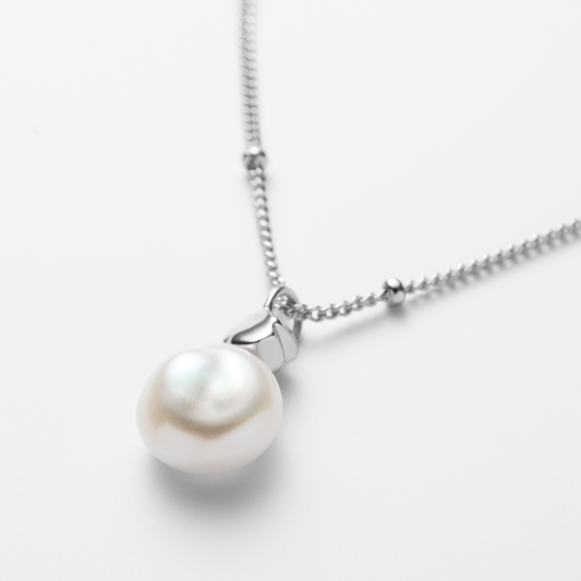 Ocean Pearl Necklace Silver