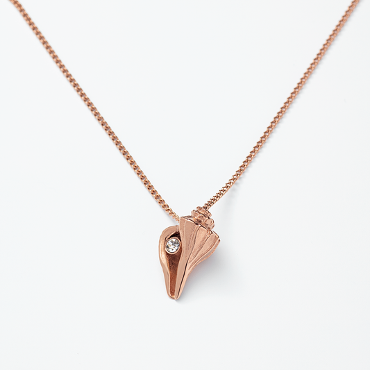 Rose gold shell necklace discount