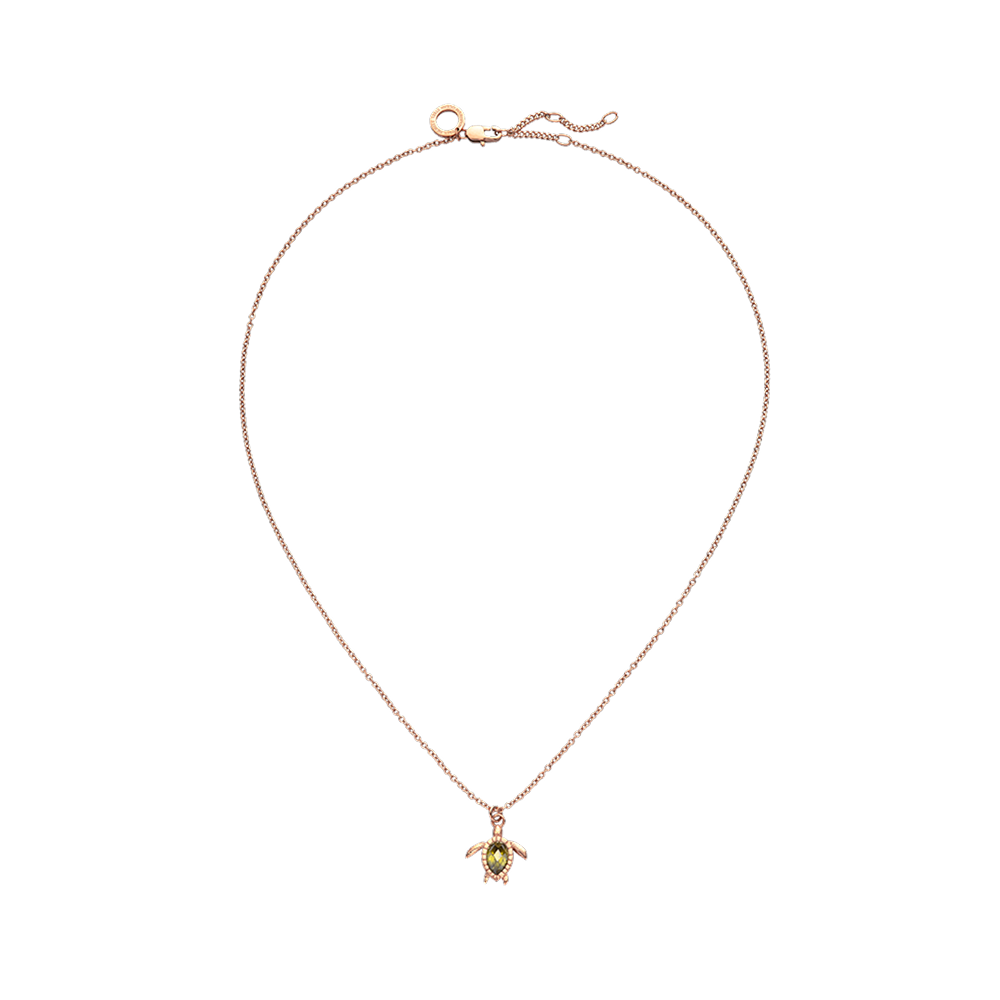 Turtle Mono Collier Or Rose