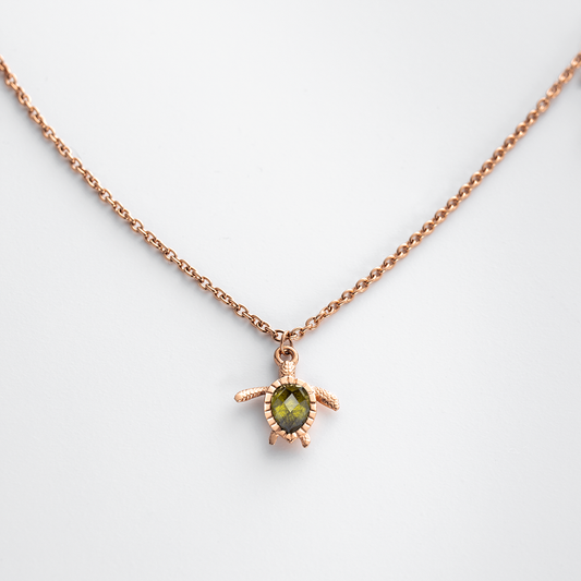 Turtle Mono Necklace Rose Gold