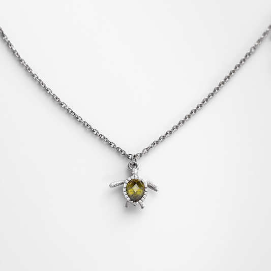 Turtle Mono Necklace Silver