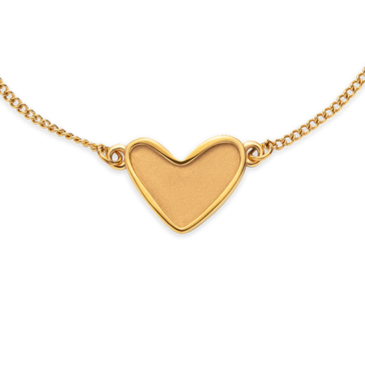 Engravable Heart Armkette Gold